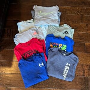 Huge lot of 8 boys size 10-12 shirts! Adidas, vans, under armour and Nike!